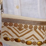 Golden Bead Fabric Bag