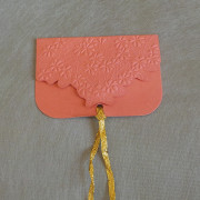 Embossed Flower Orange Tag