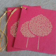 Red Gold Tree Gift Tag