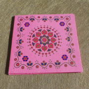 Round Flower Pink Tag